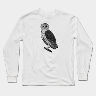 Barn Owl - hand drawn nocturnal bird design Long Sleeve T-Shirt